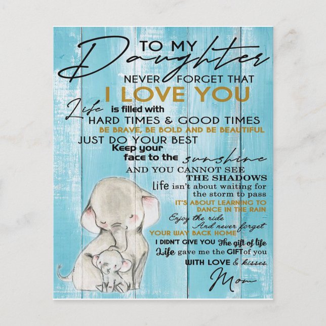 Adorable Letter To My Daughter, Lovely Gift Flyer (Front)