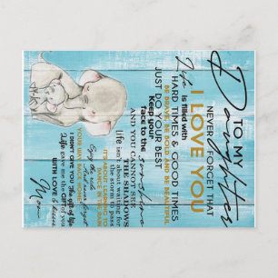 Adorable Letter To My Daughter, Lovely Gift Postcard