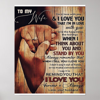 Adorable Letter To Wife, Lovely Gift, Poster