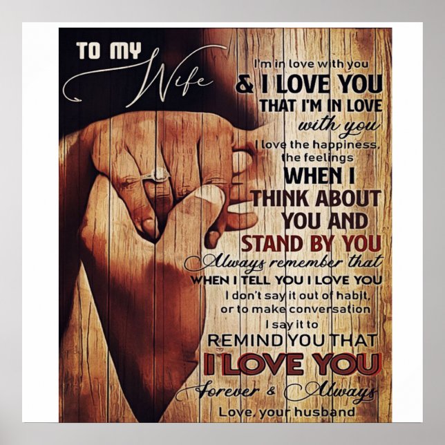 Adorable Letter To Wife, Lovely Gift, Poster (Front)