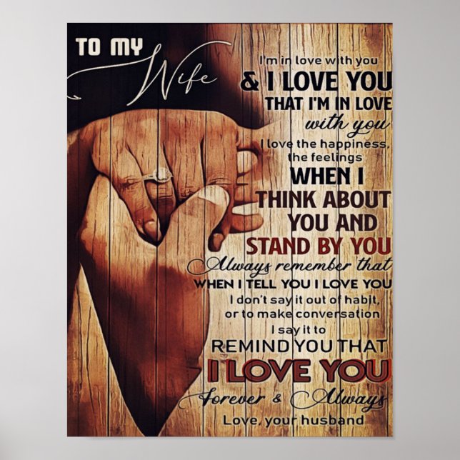 Adorable Letter To Wife, Lovely Gift, Poster (Front)