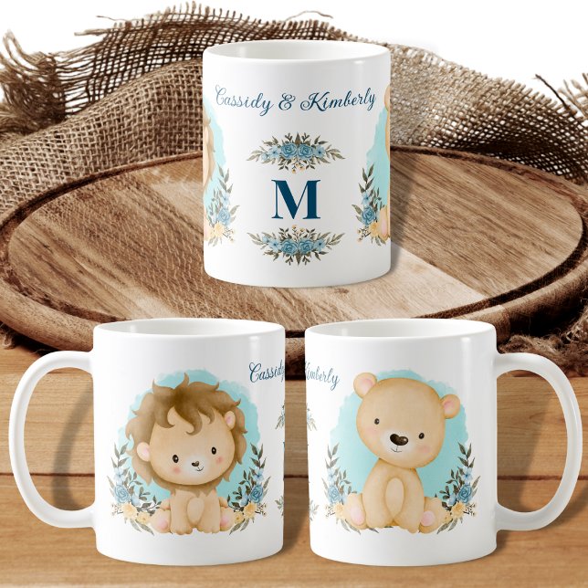 Adorable Lions Mr. & Mrs. Personalised Monogram Coffee Mug (Creator Uploaded)