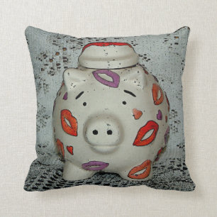 Adorable Lipstick Pig Cushion
