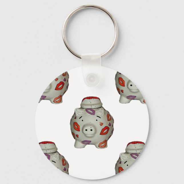 Adorable Lipstick Pig Key Ring (Front)