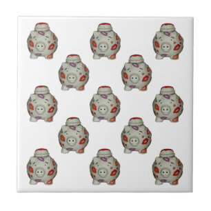 Adorable Lipstick Pig Tile
