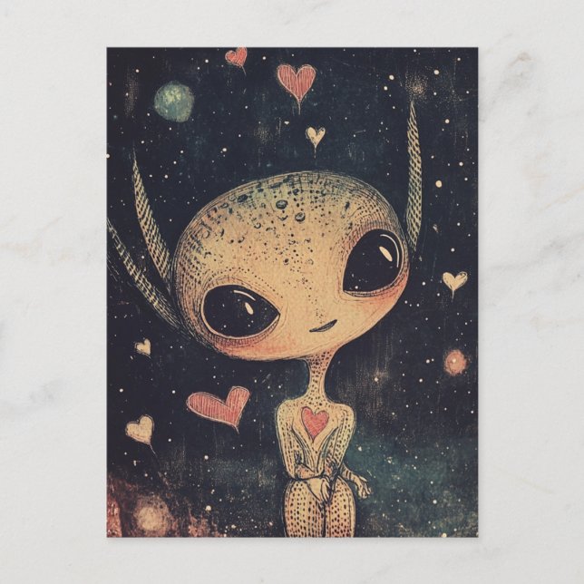 Adorable Little Alien Postcard (Front)