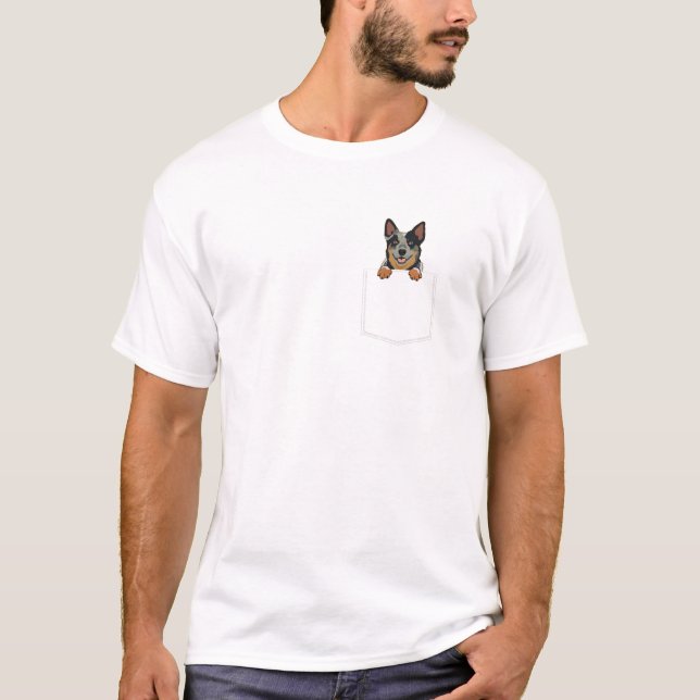Adorable Little Australian Cattle Dog In The Pocke T-Shirt (Front)