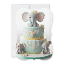 ADORABLE  LITTLE ELEPHANTS LAYER CAKE