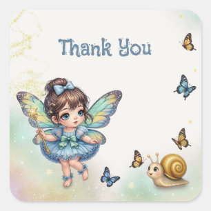 Adorable little fairy square sticker