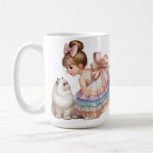 ADORABLE LITTLE GIRL WITH HER PET CAT COFFEE MUG