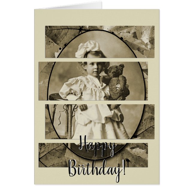 ADORABLE LITTLE GIRL WITH TEDDY BEAR DOLL 1900'S (Front)