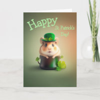 Adorable Little Happy Hamster St. Patrick's Day