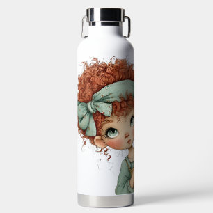 ADORABLE LITTLE IRISH GIRL WITH RED CURLY HAIR WATER BOTTLE