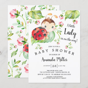 Adorable Little Lady Ladybug Baby Shower Invitation