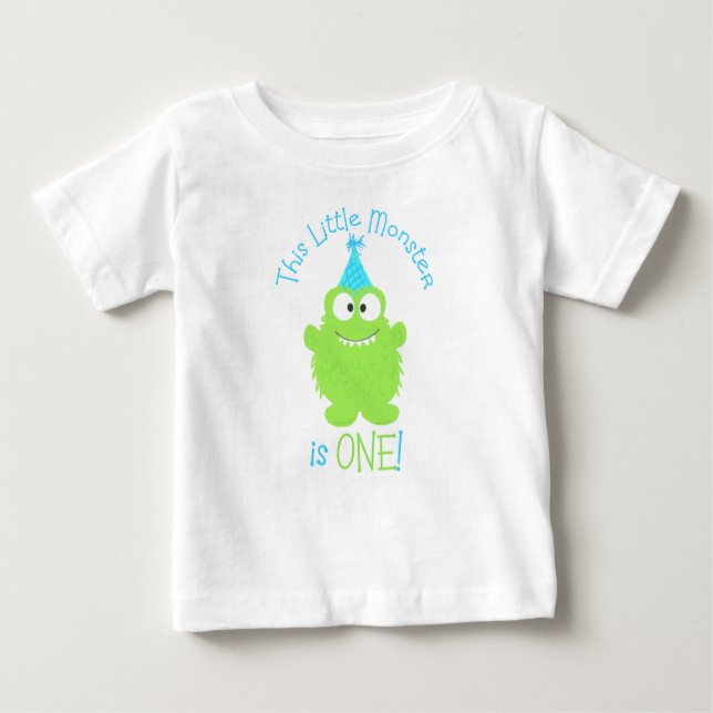 Adorable Little Monster First Birthday T-Shirt (Front)