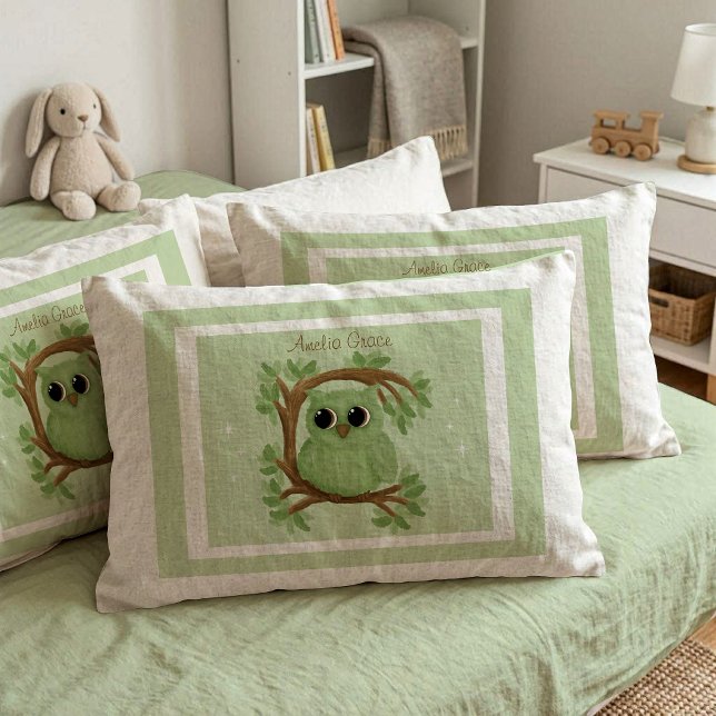 Adorable Little Owl Standard Pillow Case Set (Set of two pillow cases)