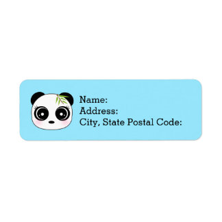 Adorable little panda face return address label