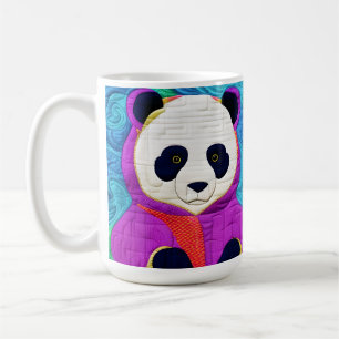 Adorable Little Panda - Quilt-Like Design Coffee Mug