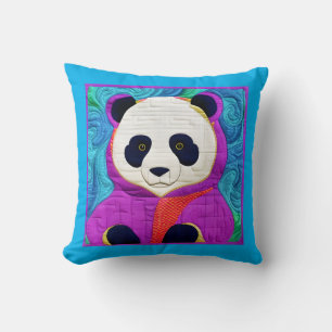 Adorable Little Panda - Quilt-Like Design Cushion
