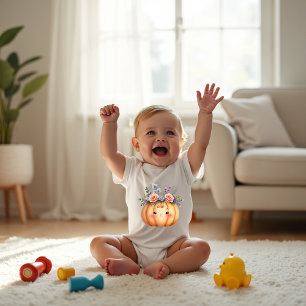 Adorable Little Pumpkin 1st Birthday Celebration Baby Bodysuit