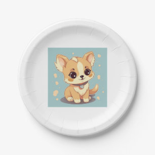 Adorable Little Puppy - Sweetness in Design Paper Plate