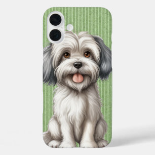 ADORABLE LITTLE WHITE LOWCHEN PUPPY DOG iPhone 16 PLUS CASE