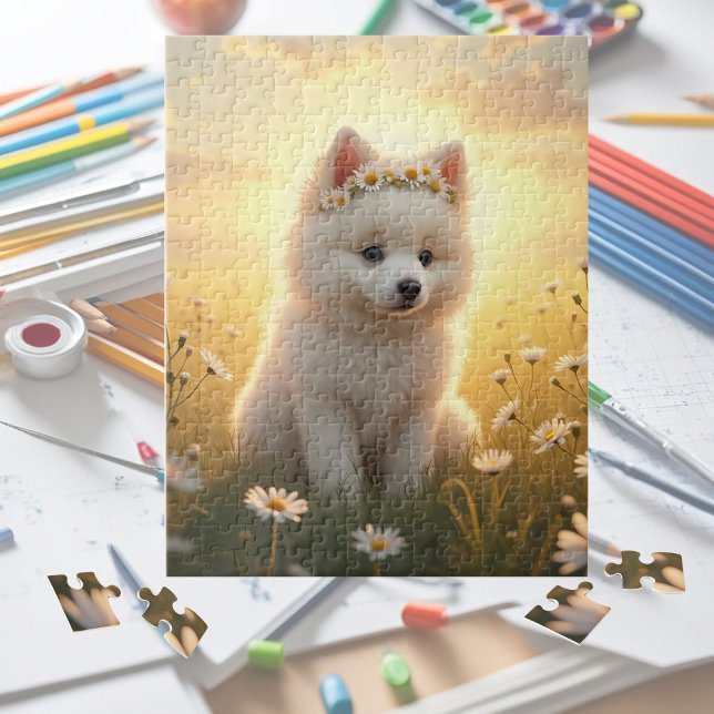 Adorable little, white Spitz puppy  Jigsaw Puzzle (Creator Uploaded)