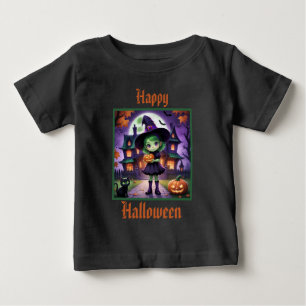 Adorable Little Witch Halloween Baby T-Shirt