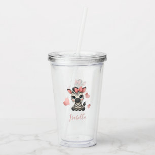Adorable little zebra  acrylic tumbler