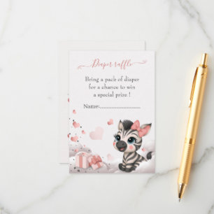 Adorable little zebra baby girl enclosure card