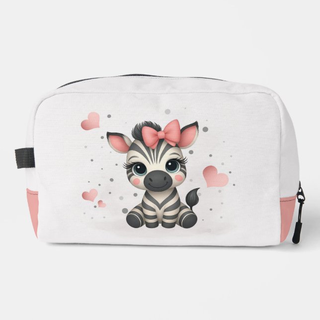 Adorable little zebra dopp kit (Front)