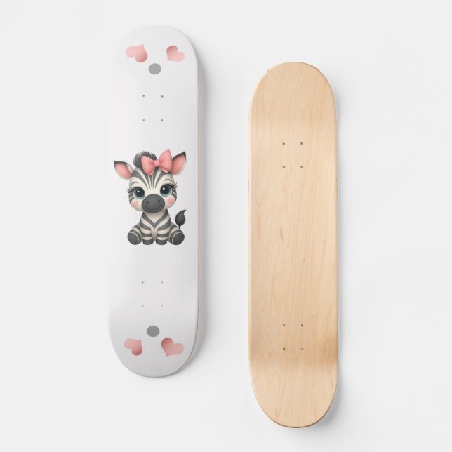 Adorable little zebra  skateboard (Front)