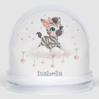 Adorable little zebra snowglobe