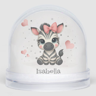 Adorable little zebra snowglobe