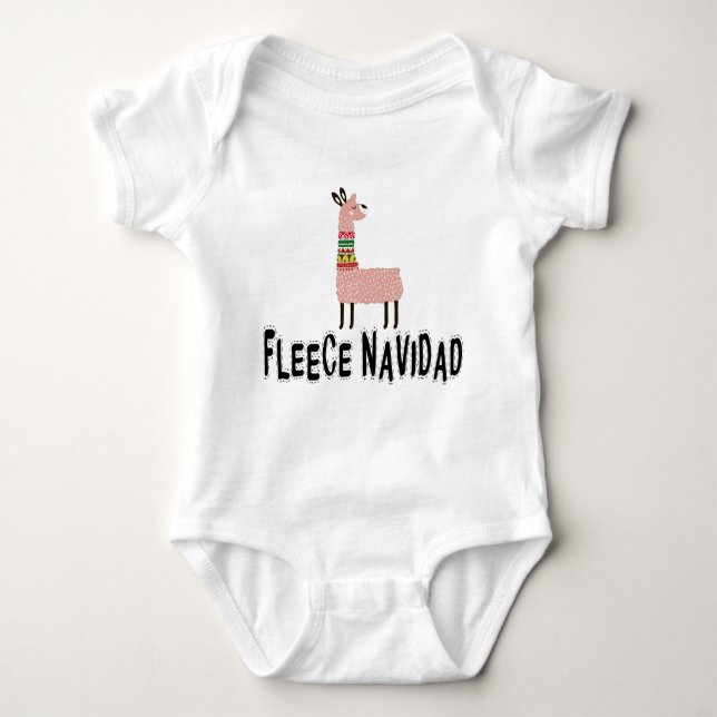 Adorable Llama in a winter scarf Baby Bodysuit (Front)