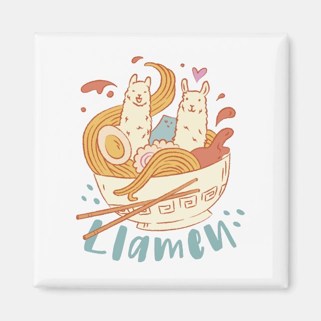 Adorable Llamen Magnet (Front)