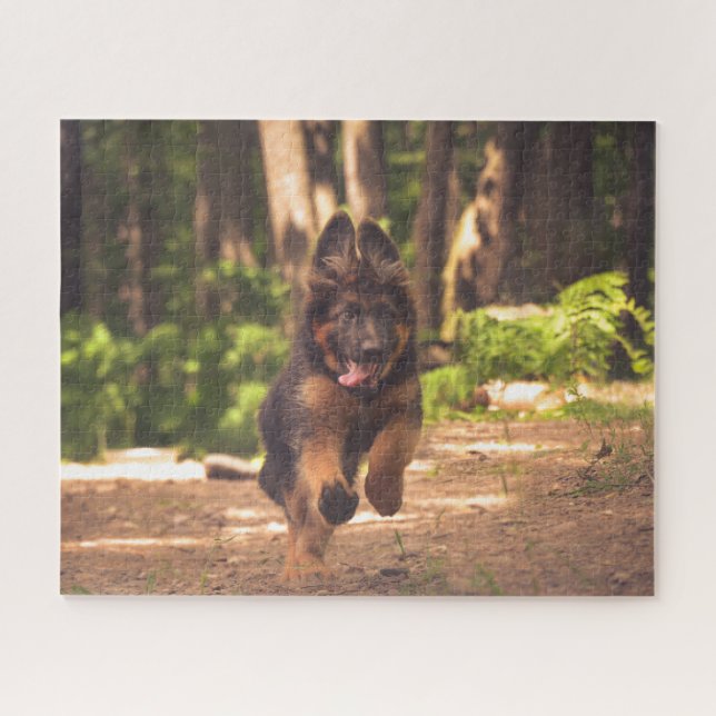 Adorable Long Haired German Shepherd Puppy Jigsaw Puzzle (Horizontal)