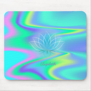 Adorable Lotus , Holographic Rainbow Mouse Pad
