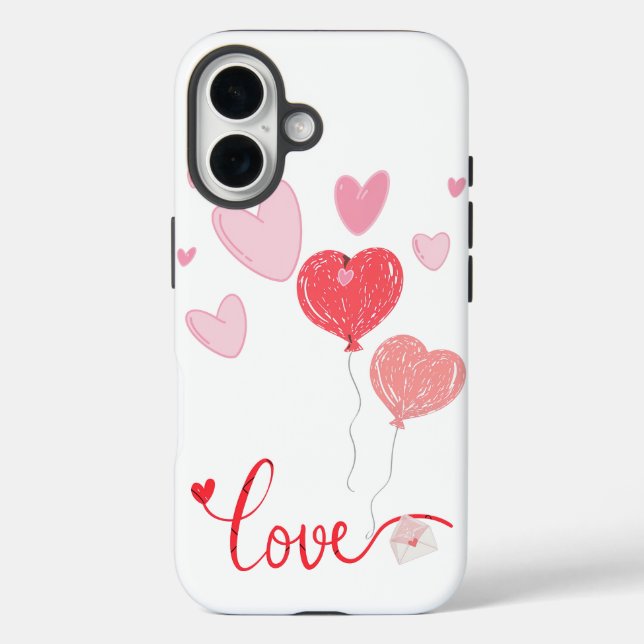 Adorable Love Balloons & Hearts – Cute Valentine Case-Mate iPhone Case (Back)