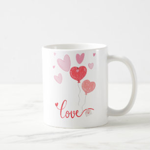 Adorable Love Balloons & Hearts – Cute Valentine Coffee Mug