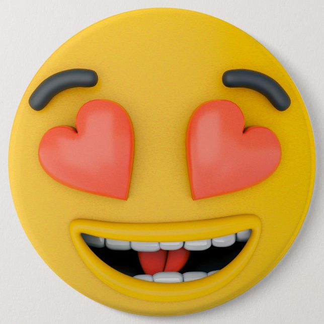 Adorable Love Emoji Button - Spread the Love! (Front)