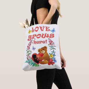Adorable "Love Grows Here" Maternity / Motherhood Tote Bag
