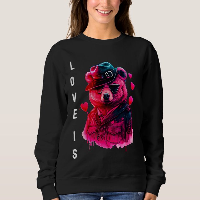 Adorable Love is With Heart Animal Valentine's day Sweatshirt (Front)