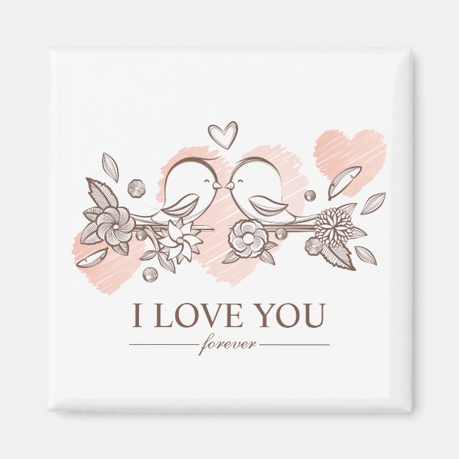 Adorable Lovebirds In Love Valentine | Magnet (Front)