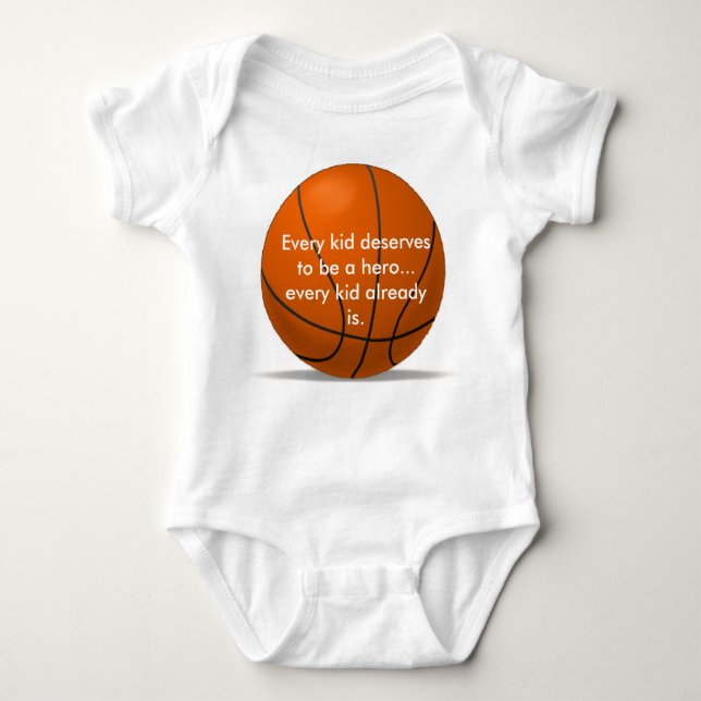 Adorable, loving basketball romper baby bodysuit (Front)