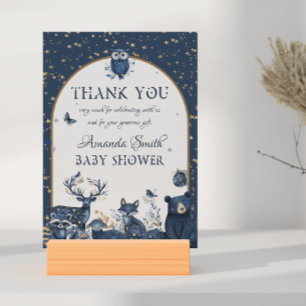 Adorable Magic Woodland Night Animal Thank You Card