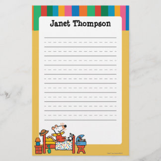 Adorable Maisy in Red Overalls Stationery