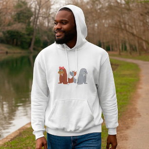 Adorable Male and Female Walruses Hoodie