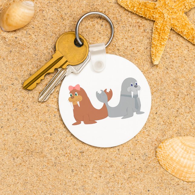 Adorable Male and Female Walruses Key Ring (Creator Uploaded)