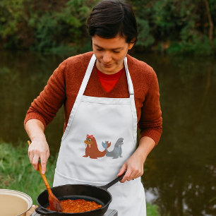 Adorable Male and Female Walruses Standard Apron